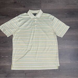 Brooks Brothers Country Club Polo‎ Shirt Striped Performance Knit Large Green